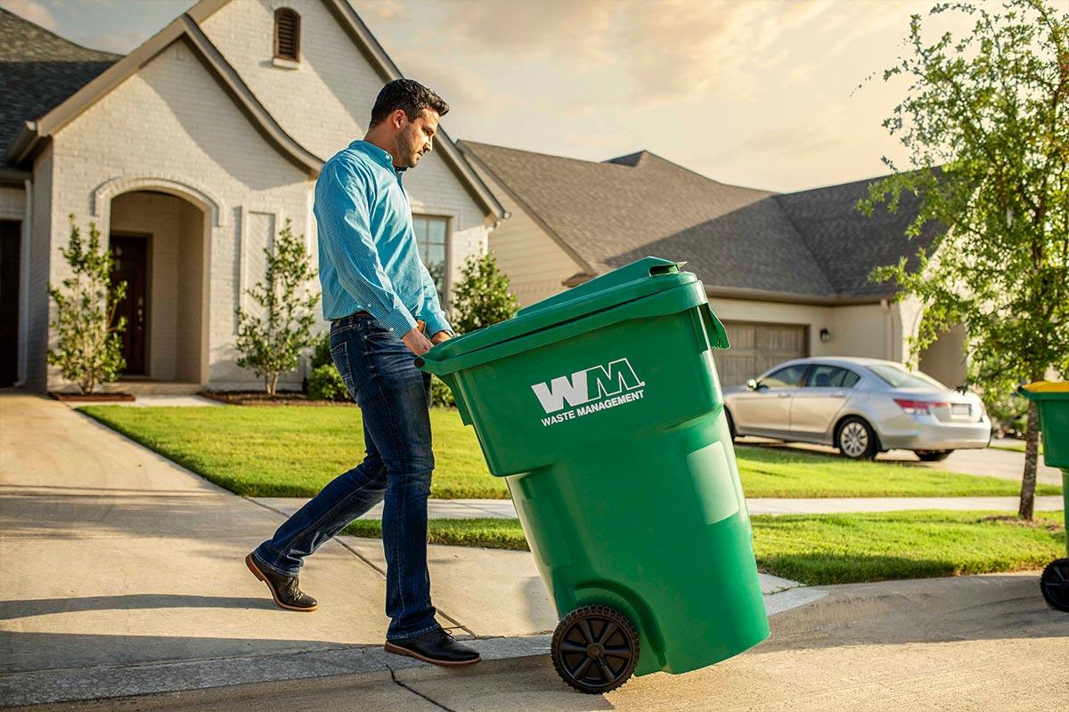 Waste Management Residential Customer with Trash Toter Bin